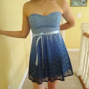 B. Darling blue lace mini dress